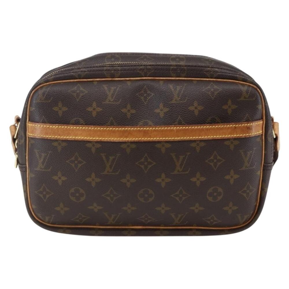 Louis Vuitton Monogram Reporter PM Shoulder Bag Brown
